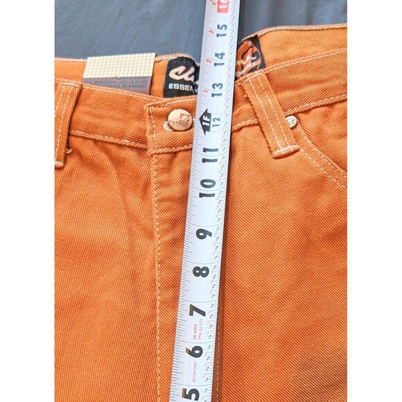 VTG CLENCH JEANS Orange Denim 36x32/31 Baggy Carpenter Wide Skater JNCO Style - Picture 11 of 13